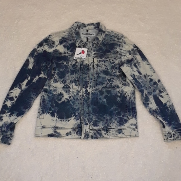Tunellus Men' Tye Dye Denim Jacket - Picture 6 of 16